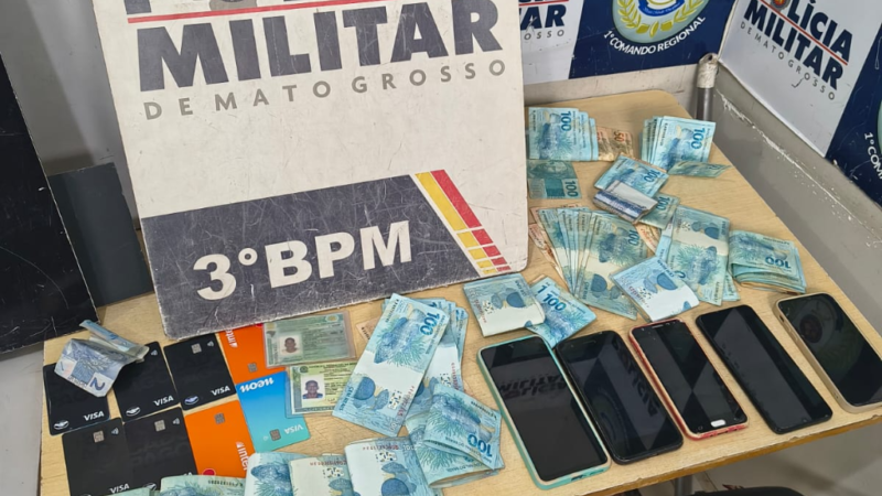 Golpistas são presos com R$ 16,7 mil em dinheiro em caixa eletrônico de farmácia na capital