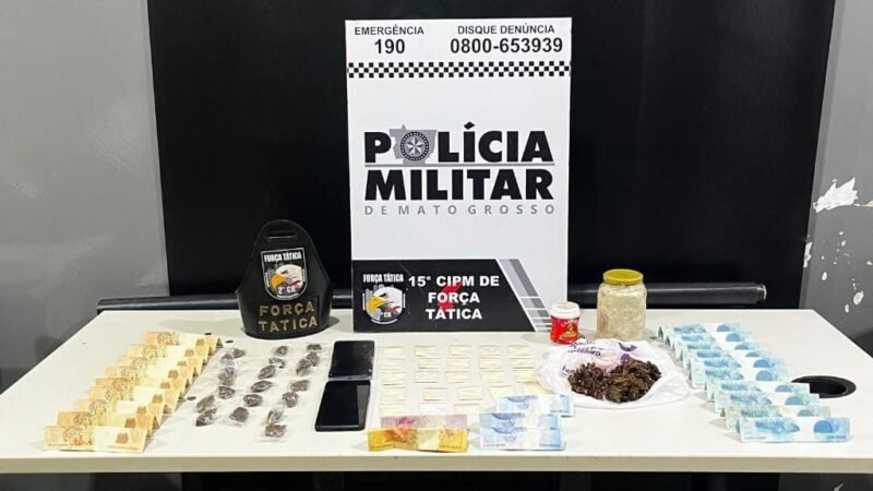 Força Tática prende dupla por tráfico de drogas e apreende 42 porções de entorpecentes