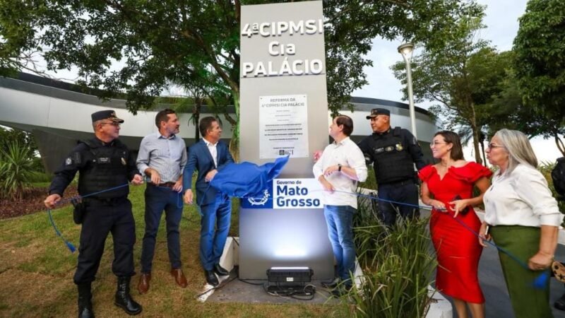 Governo de MT reinaugura Praça das Bandeiras e 4ª Companhia de Polícia Militar