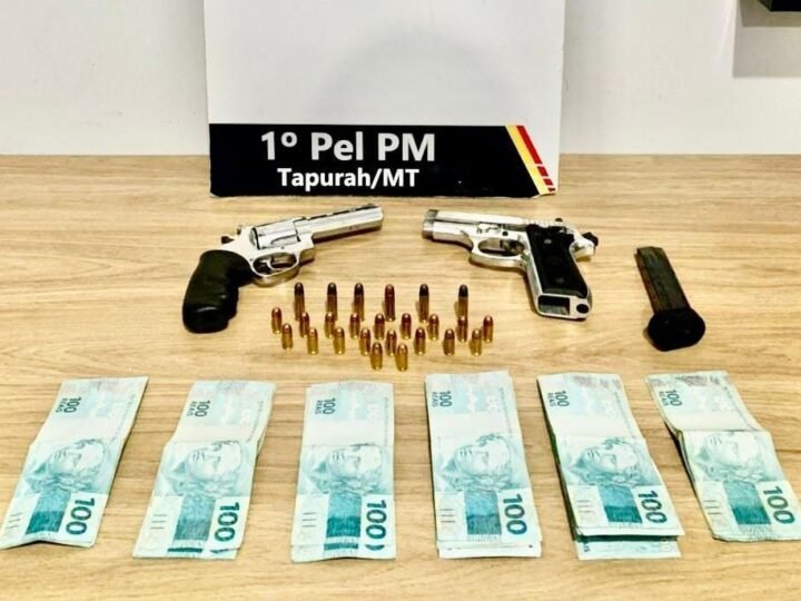 Polícia prende homem por porte ilegal de arma de fogo e apreende R$ 5,5 mil