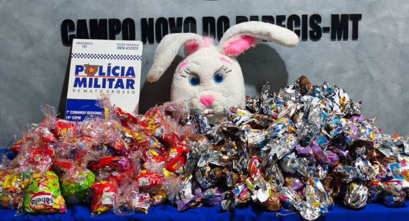 ‘Coelhinho de facção’ é preso e menores detidos com ovos de Páscoa para crianças em MT