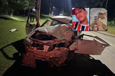 Acidente entre motocicletas e carro deixa dois mortos e outros três feridos na noite desse sábado