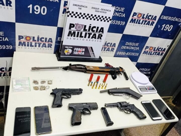 Após roubo, bandido é baleado em confronto com Força Tática e preso com três comparsas