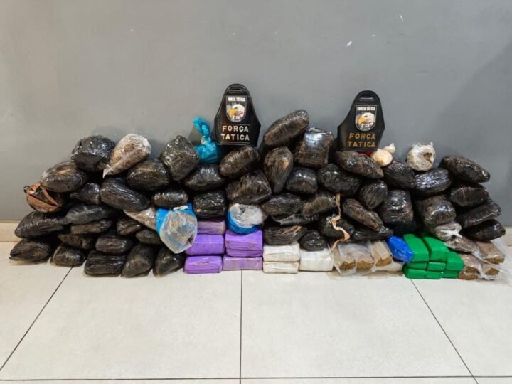 PM preende 85 tabletes de maconha, pistola e 348 munições em Várzea Grande