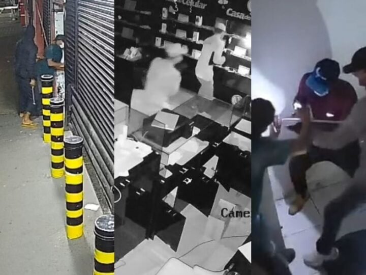 Quadrilha arromba loja de madrugada e faz “limpa” em celulares no CPA 1 em Cuiabá
