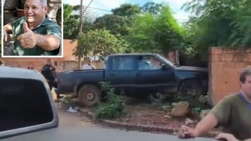 Homem sofre mal súbito ao volante de caminhonete, bate em muro de casa e morre