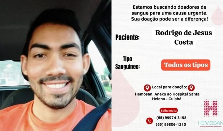 Jornalista de Cuiabá é internado com infecção grave e precisa de doação de sangue