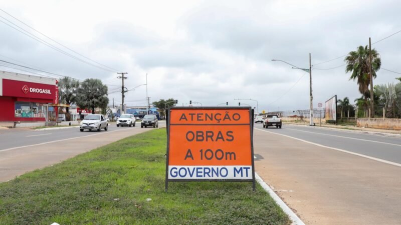 Faixa de avenida será interditada a partir desta segunda-feira para obras do BRT em Várzea Grande