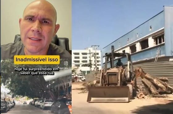 Prefeito nega ordem e culpa de servidor por corte de árvores em rua de Cuiabá