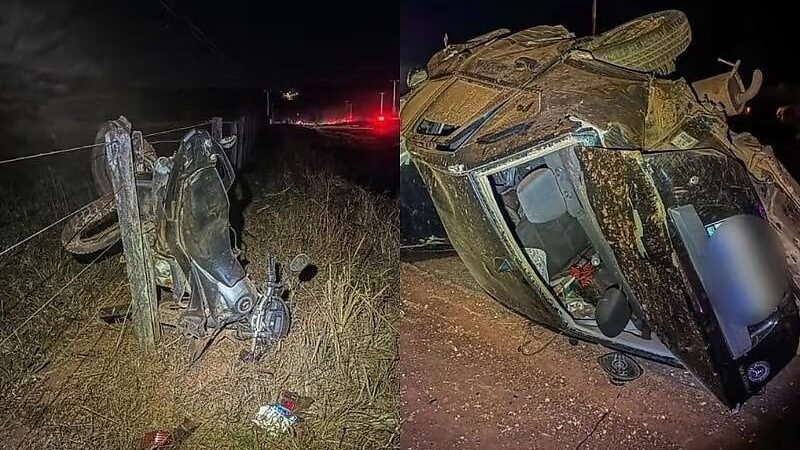 Colisão entre carro e moto mata grávida e mais duas pessoas em rodovia de MT