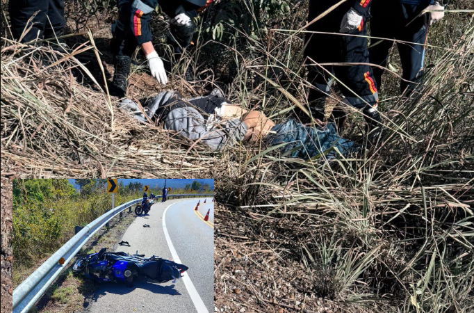 Motociclista morre após sair da pista e cair em barranco na MT-251, entre Cuiabá e Chapada