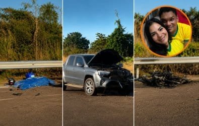 Colisão entre moto e Amarok mata homem e deixa mulher gravemente ferida na MT-010