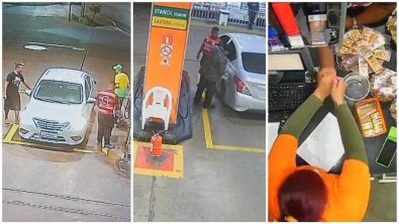 Dois bandidos são presos após série de assaltos a postos de combustíveis em Cuiabá; vídeos