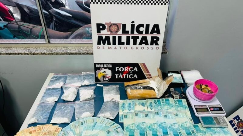 Três faccionados são presos pela Polícia Militar com drogas e R$ 16,7 mil do tráfico
