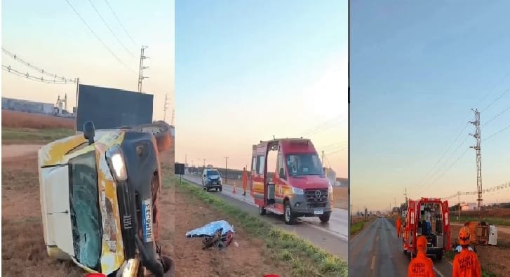 Homem morre após colisão entre bicicleta elétrica e Fiorino na BR-364