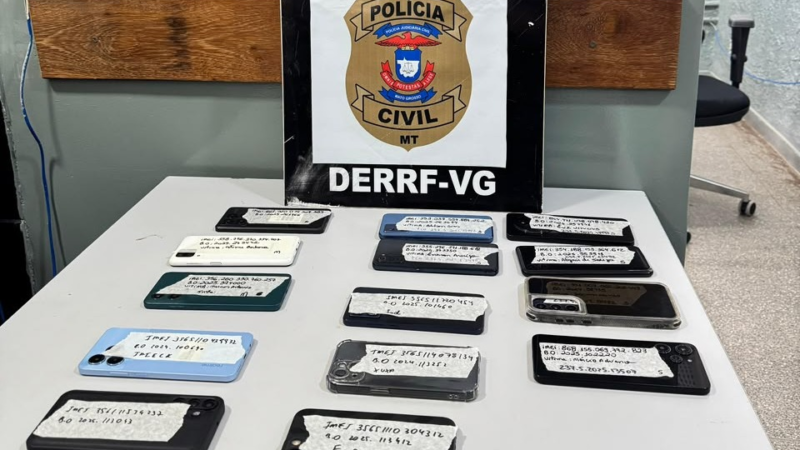 Polícia Civil recupera celulares furtados em Várzea Grande avaliados em R$ 38 mil