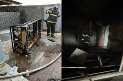Homem sofre queimaduras ao retirar sofá de residência durante incêndio em MT