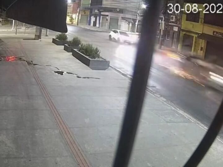 Vídeo mostra BMW em alta velocidade antes de atropelar e matar motociclista em Cuiabá