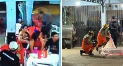 Câmera de segurança flagra execução de jovem de 19 anos dentro de bar lotado em MT