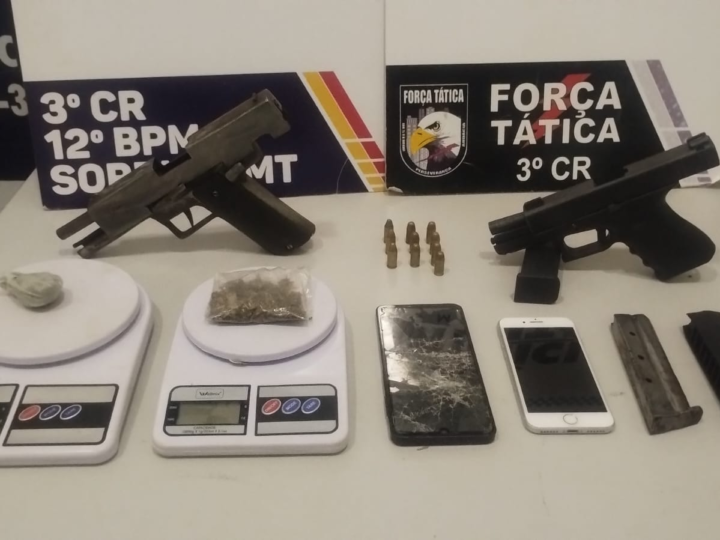 PM enquadra quatro faccionados, apreende pistolas e impede execução em MT