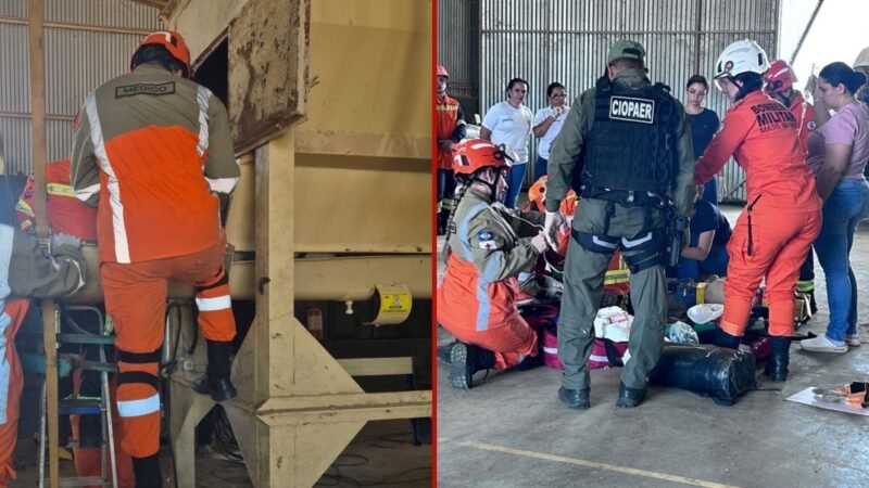 Trabalhador é resgatado após ficar preso em máquina de ração em fazenda de MT