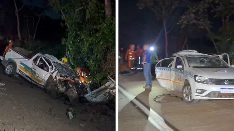 Motorista e passageiro morrem em acidente com três veículos perto de Cuiabá