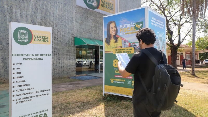 Refis 2026 oferece até 80% de desconto em juros e multas em Várzea Grande
