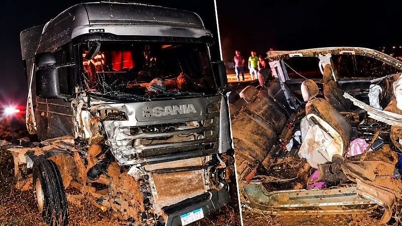 Casal de empresários morre em acidente entre caminhonete e carreta; mulher estava grávida