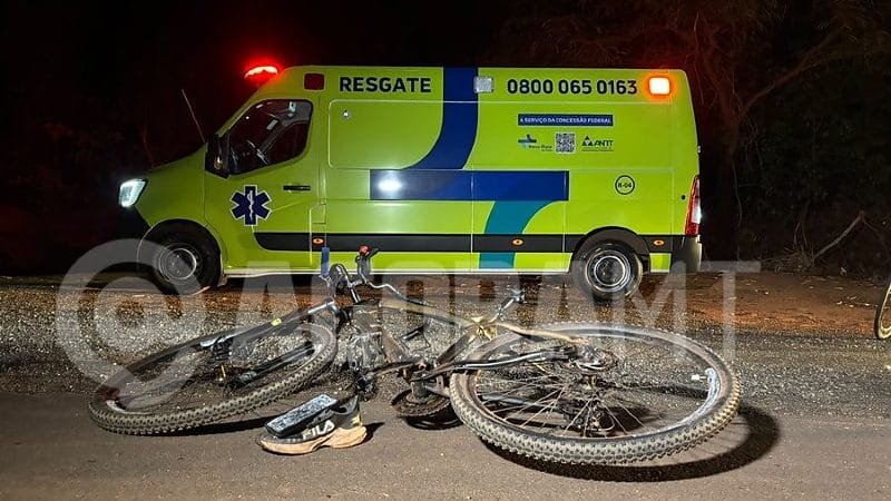 Ciclista morre após ser atropelado várias vezes em rodovia federal de MT