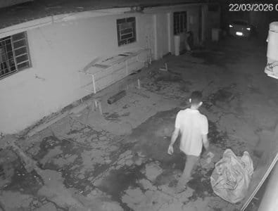 Vídeo mostra bandido invadindo casa de vizinho enquanto ele dormia em Cuiabá