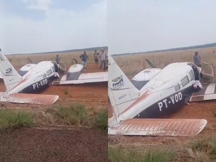 Avião de deputado estadual faz pouso forçado às margens de rodovia de MT; confira vídeos