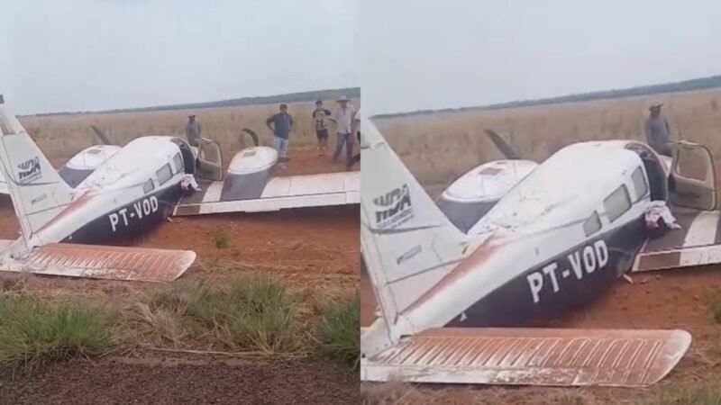 Avião de deputado estadual faz pouso forçado às margens de rodovia de MT; confira vídeos