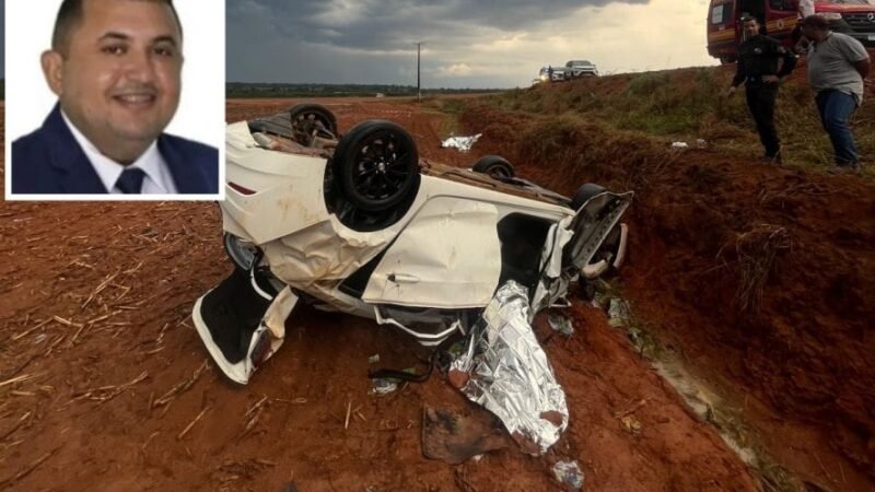 Vereador e duas jovens morrem após carro capotar em curva na MT-109