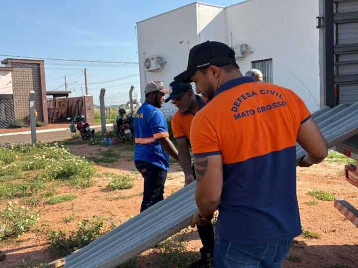 Defesa Civil de MT envia telhas e caixas d’água a municípios afetados pelas chuvas