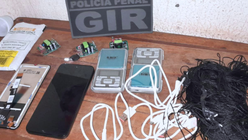 Polícia Penal apreende celular e materiais eletrônicos durante ronda na penitenciária de VG