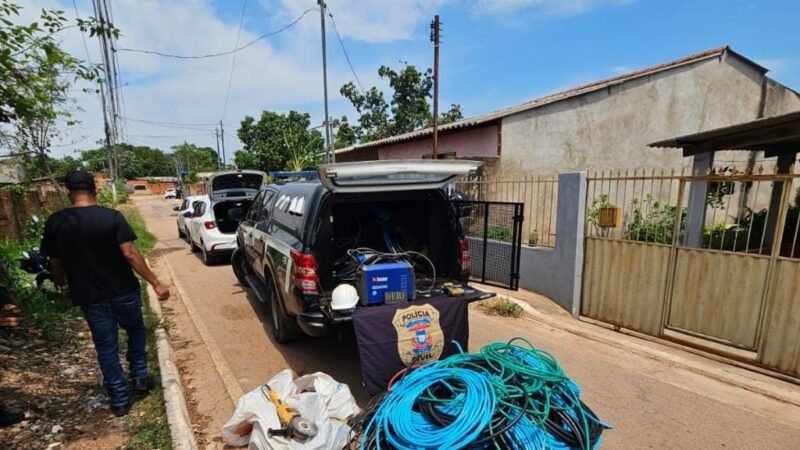 Quadrilha é presa em Várzea Grande com 2 toneladas de fios de cobre roubados na capital