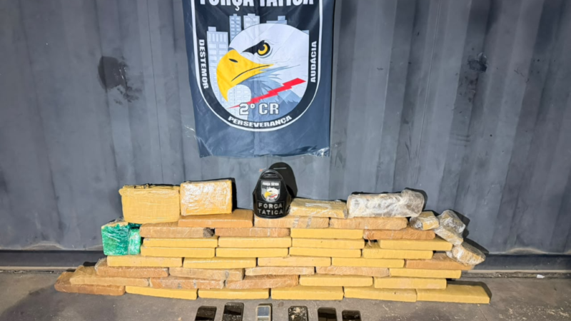 Força Tática encontra mais de quarenta tabletes de maconha enterrados em quintal em Cuiabá
