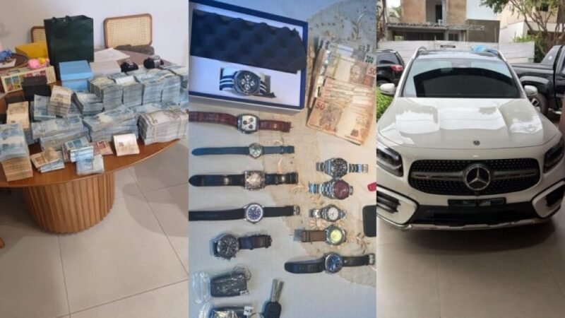 PF apreende R$ 4,3 milhões, 167 relógios, 31 veículos e 16 armas de fogo com alvos de operação no TCE
