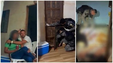 Vídeo mostra homem ameaçando esposa com faca  antes de ser morto pela PM