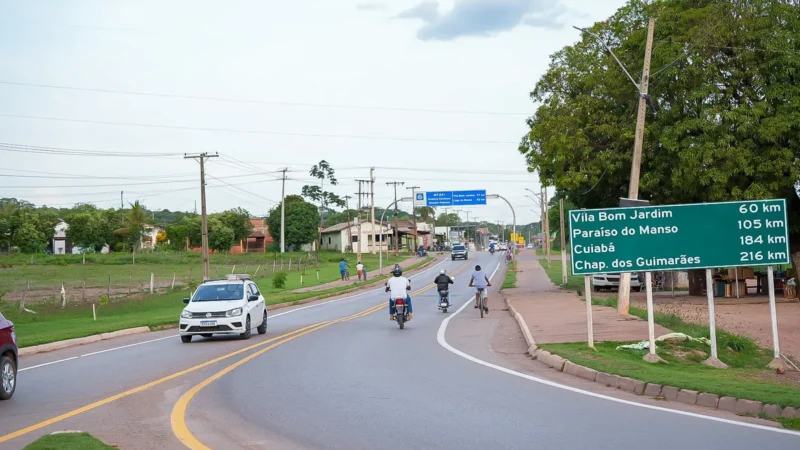 Travessia da rodovia BR-163 em Nobres mobiliza moradores e autoridades por mais segurança