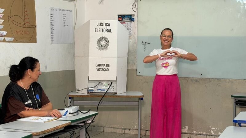 Natasha é a primeira a votar e acredita em ida ao segundo  turno em MT: “Vamos chegar lá”