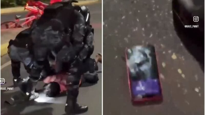 Vídeo mostra militares perseguindo e prendendo ladrão de celular em Cuiabá