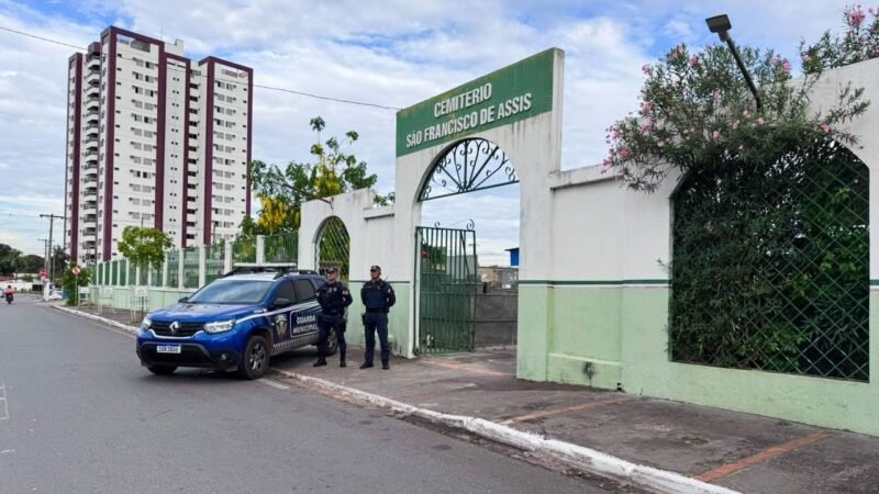 Guarda Municipal reforça segurança nos 13 cemitérios de Várzea Grande no feriado